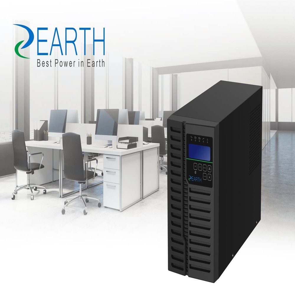 Earth Online Single Phase UPS 1000VA, Pure Sine Wave Uninterruptible Power Supply, Tower UPS(EAA-H2O-1000)