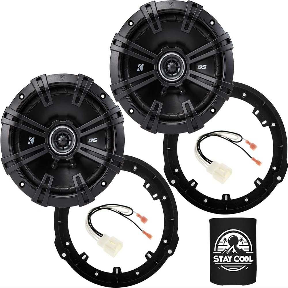 KICKER Speakers 6.5 inch for Ford Bronco Sport 2021-2024 Upgrade Kit - Pair of DS Series with Adapters and Harness, Coaxial 6 1/2 Car Audio Front or Rear Door Speaker DSC650, 43DSC6504