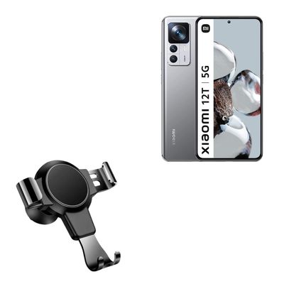 BoxWave Car Mount Compatible with Xiaomi 12T Pro - X-Switch Car Mount, Air Vent Mounted Holder Simple Minimal - Jet Black