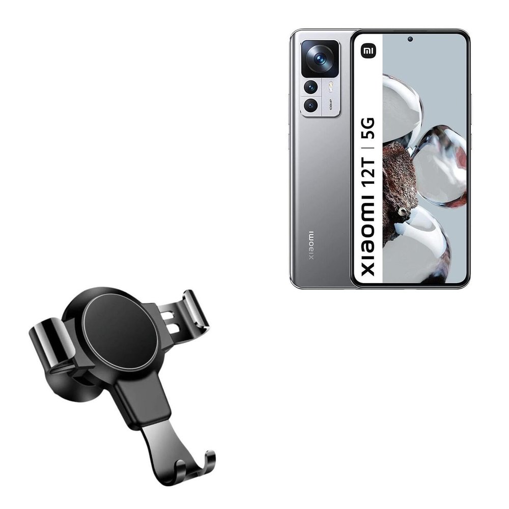 BoxWave Car Mount Compatible with Xiaomi 12T Pro - X-Switch Car Mount, Air Vent Mounted Holder Simple Minimal - Jet Black