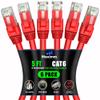 Maximm Cat 6 Ethernet Cable 5 ft (6-Pack) - High-Speed LAN Cable, Internet Cable, Patch Cable, and Network Cable - UTP, 10Gbps, 550MHz Ethernet Cord - Red view 1