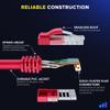 Maximm Cat 6 Ethernet Cable 5 ft (6-Pack) - High-Speed LAN Cable, Internet Cable, Patch Cable, and Network Cable - UTP, 10Gbps, 550MHz Ethernet Cord - Red view 3