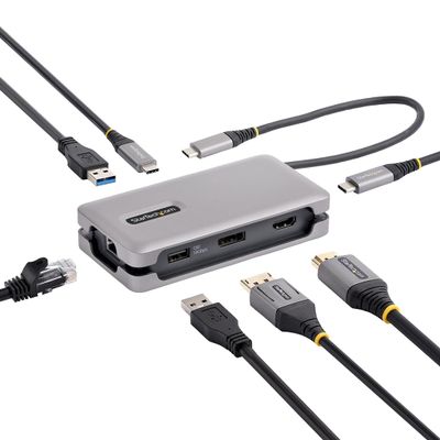 StarTech.com USB-C Docking Station for MacBook Pro M1 M2 M3 M4 and Windows, 4K 60Hz HDMI or DP Video, USB 10Gbps Hub, 100W Laptop Charging, GbE, 1ft/30cm Cable