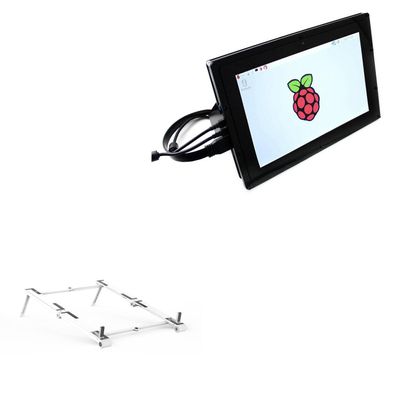 BoxWave Stand and Mount Compatible with HMTECH Raspberry Pi Screen (10.1 in) - Pocket Aluminum Stand 3-in-1, Portable Multi Angle Viewing Riser - Metallic Silver