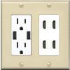 RiteAV 4 Port HDMI Wall Plate - USB Outlet [Ivory/White] view 1