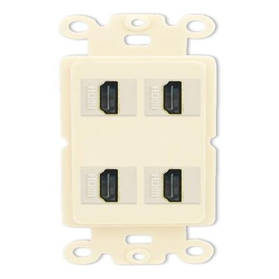 RiteAV 4 Port HDMI Wall Plate - Rocker [Light-Almond]