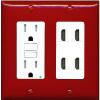 RiteAV 4 Port HDMI Wall Plate - GFCI Outlet [Red/White] view 1
