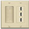 RiteAV 3 Port HDMI Wall Plate - Brush [Ivory/Ivory] view 1