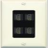 RiteAV 4 Port HDMI Wall Plate - 1 Gang Decorative [Light-Almond/Black] view 1