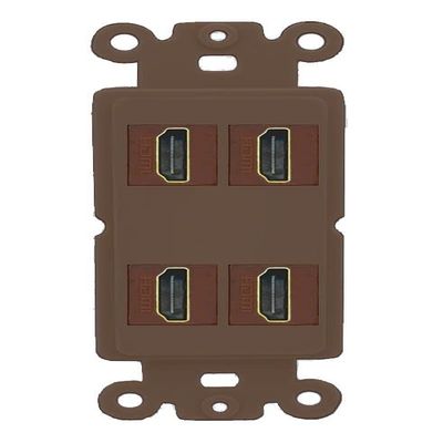 RiteAV 4 Port HDMI Wall Plate - Rocker [Brown/Brown]