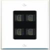 RiteAV 4 Port HDMI Wall Plate - 1 Gang Decorative [White/Black] view 1