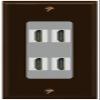 RiteAV 4 Port HDMI Wall Plate - 1 Gang Decorative [Brown/Gray] view 1