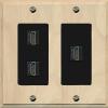 RiteAV 3 Port HDMI Wall Plate - 2 Gang [Wood/Black] view 1