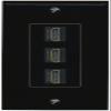 RiteAV 3 Port HDMI Wall Plate - 1 Gang [Black/Black] view 1