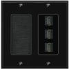 RiteAV 3 Port HDMI Wall Plate - Brush [Black/Black] view 1