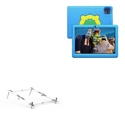 BoxWave Stand and Mount Compatible with AMIAMO Android 10.0 Tablet PC AMM10062 (10 in) - Pocket Aluminum Stand 3-in-1, Portable Multi Angle Viewing Riser - Metallic Silver