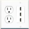 RiteAV 3 Port HDMI Wall Plate - Round Outlet [White] view 1