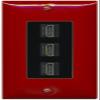 RiteAV 3 Port HDMI Wall Plate - 1 Gang [Red/Black] view 1