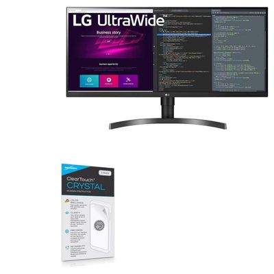 BoxWave Screen Protector Compatible with LG 34 Monitor (34WN750) - ClearTouch Crystal (2-Pack), HD Film Skin - Shields from Scratches