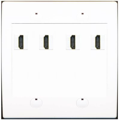 RiteAV 4 Port HDMI Wall Plate - Flat 2 Gang [White/White]