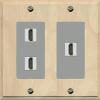 RiteAV 3 Port HDMI Wall Plate - 2 Gang [Wood/Gray] view 1