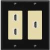RiteAV 3 Port HDMI Wall Plate - 2 Gang [Black/Ivory] view 1