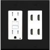 RiteAV 4 Port HDMI Wall Plate - GFCI Outlet [Black/White] view 1