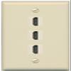 RiteAV 3 Port HDMI Wall Plate - Flat Style [Ivory/Ivory] view 1