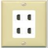 RiteAV 4 Port HDMI Wall Plate - 1 Gang Decorative [Ivory/White] view 1