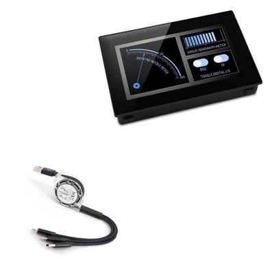 BoxWave Cable Compatible with Lascar Panel Pilot SGC 43-A - AllCharge miniSync, Retractable, Portable USB Cable - Jet Black