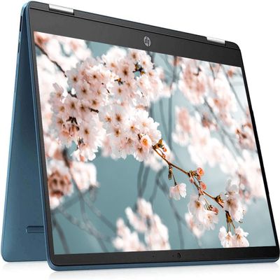 HP 2023 Convertible 2-in-1 Chromebook Laptop, 14" HD IPS Touchscreen, Intel Celeron Processor up to 2.60GHz, 4GB Ram, 64GB SSD, 4K Graphics, Super-Fast 6th Gen WiFi, Chrome OS, Dale Blue(Renewed)