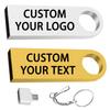 Custom Logo USB 2.0 Flash Drive Bulk Personalized USB Thumb Drive with Keychain and USB C Adapter Engraved Free Metal Pen Drive - as Promotional Gift 50 Pack Wholesale(256MB,25PCS Silver+25PCS Gold) view 1