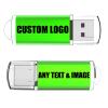 Custom Logo USB Flash Drive Bulk Personalized USB 2.0 Memory Stick with Keychain and USB C Adapter Double-Sided Printed Free USB Thumb Drive Pen Drive - as Promotional Gift Wholesale(8GB,50PACK) view 1