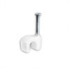 SatelliteSale Single Nail White Round Clips for Ethernet Coaxial Telephone Cable TV Wire Cable Management 100 Pcs view 1