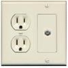 RiteAV 1 Port Coax Cable TV F-Type Wall Plate - Round Outlet [Light-Almond] view 1