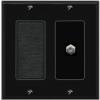 RiteAV 1 Port Coax Cable TV F-Type Wall Plate - Brush [Black/Black] view 1