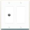 RiteAV 1 Port Coax Cable TV F-Type Wall Plate - 2 Gang [White/White] view 1