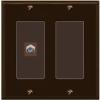 RiteAV 1 Port Coax Cable TV F-Type Wall Plate - 2 Gang [Brown/Brown] view 1