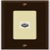 RiteAV 1 Port Coax Cable TV F-Type Wall Plate - 1 Gang Decorative [Brown/Ivory] view 1
