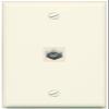 RiteAV 1 Port Coax Cable TV F-Type Wall Plate - Flat Style [Light-Almond] view 1