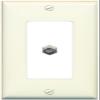 RiteAV 1 Port Coax Cable TV F-Type Wall Plate - 1 Gang Decorative [Light-Almond/White] view 1