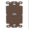 RiteAV 1 Port Coax Cable TV F-Type Wall Plate - Rocker [Brown/Brown] view 1