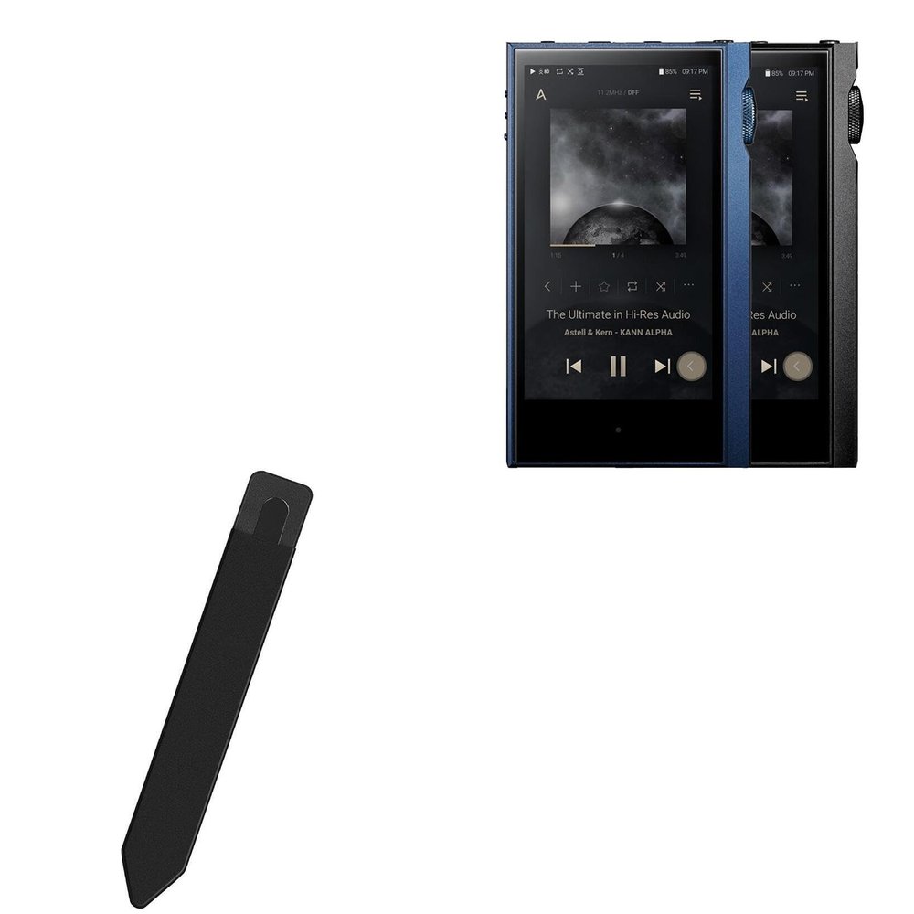 BoxWave Stylus Pouch Compatible with Astell & Kern Kann Alpha - Stylus PortaPouch, Pen Stylii Holder Carrier Portable Self-Adhesive - Jet Black
