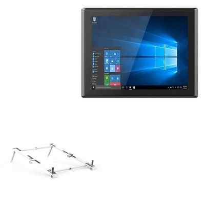 BoxWave Stand and Mount Compatible with Emdoor EM-HPC15J - Pocket Aluminum Stand 3-in-1, Portable Multi Angle Viewing Riser - Metallic Silver