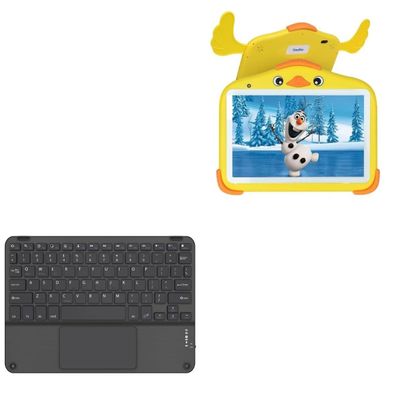 BoxWave Keyboard Compatible with YosaToo Android 11 Kids Tablet Y10 (10 in) - SlimKeys Bluetooth Keyboard with Trackpad, Portable Slim TouchPad - Jet Black