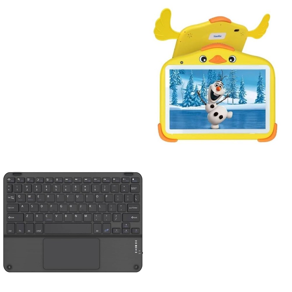 BoxWave Keyboard Compatible with YosaToo Android 11 Kids Tablet Y10 (10 in) - SlimKeys Bluetooth Keyboard with Trackpad, Portable Slim TouchPad - Jet Black