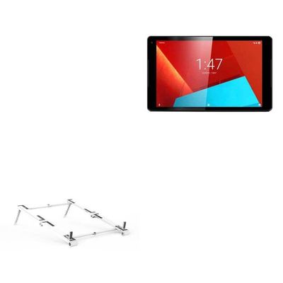 BoxWave Stand and Mount Compatible with Vodafone Tab Prime 7 - Pocket Aluminum Stand 3-in-1, Portable Multi Angle Viewing Riser - Metallic Silver