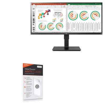 BoxWave Screen Protector Compatible with LG 34 Monitor (34BN770) - ClearTouch Anti-Glare (2-Pack), Anti-Fingerprint Matte Film Skin