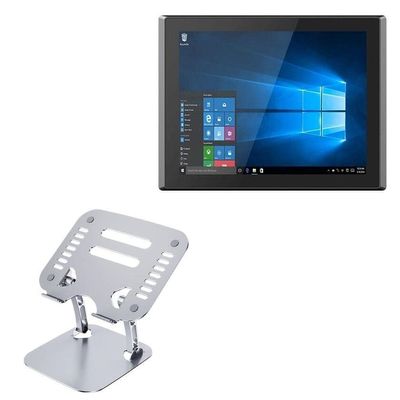 BoxWave Stand and Mount Compatible with Emdoor EM-HPC15J - Executive VersaView Laptop Stand, Ergonomic Adjustable Viewing Angle Metallic Riser - Metallic Silver