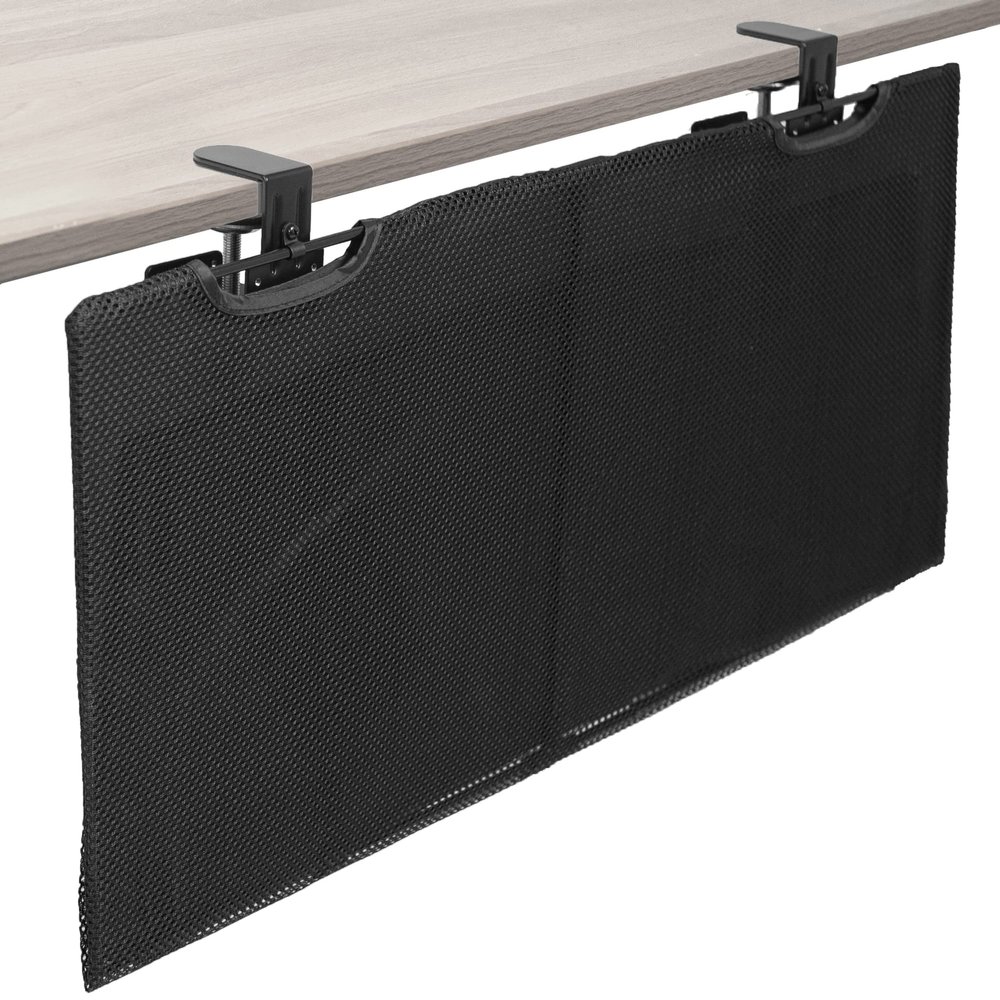 VIVO 30 Inch Clamp-on Privacy and Cable Management Organizer Sleeve, Wire Hider Kit Panel System, Desk Skirt, Black, DESK-SKIRT-30P